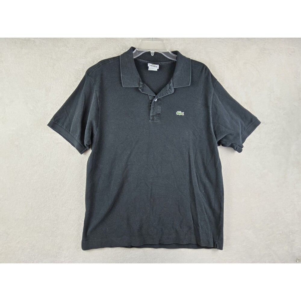 Lacoste Men's 100% Cotton Polo Shirt Black Size 6/XL